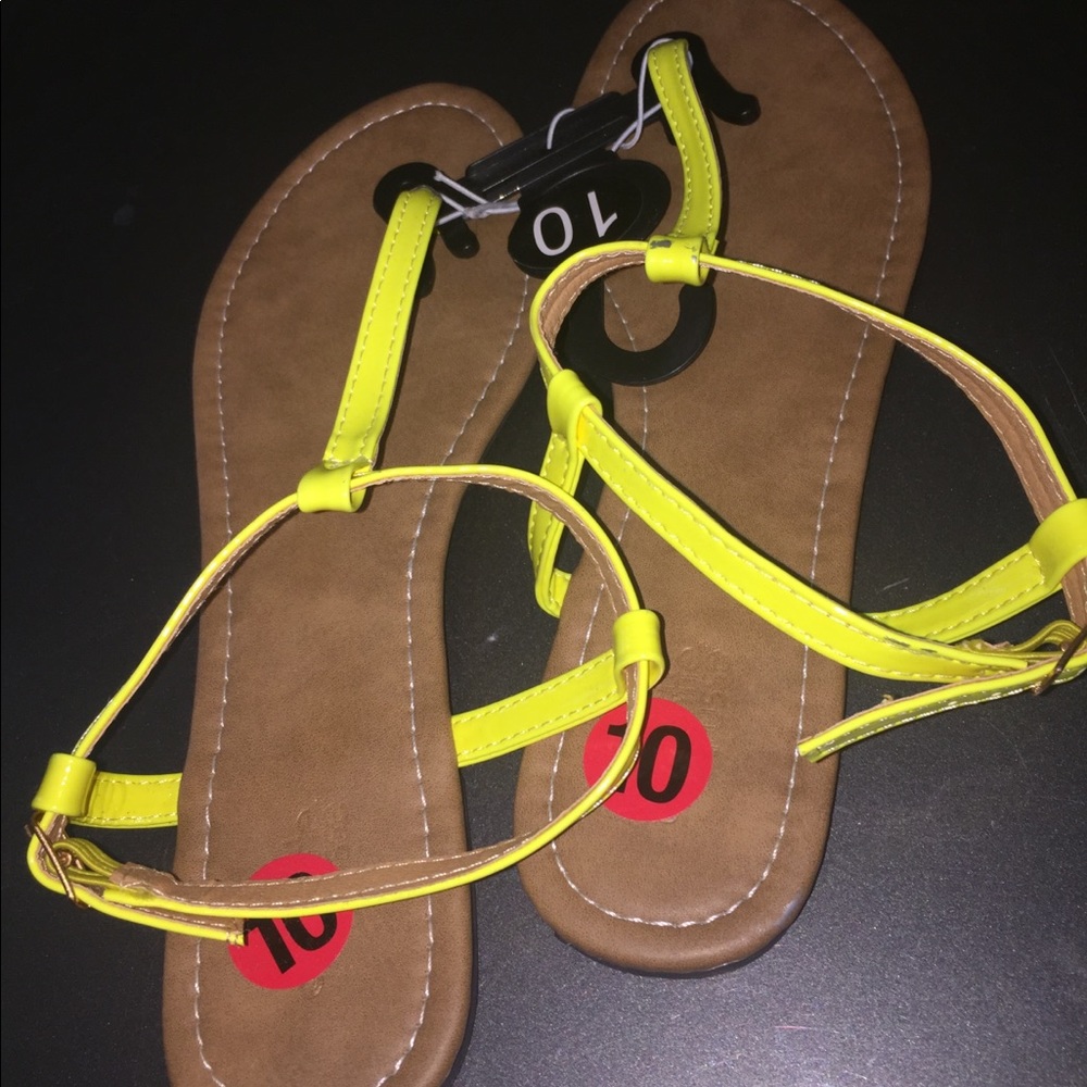 Charlotte Russe Neon Yellow Thong Sandals